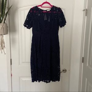 Anthropologie navy lace dress